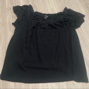 torrid Black Off-Shoulder Short Sleeve Top